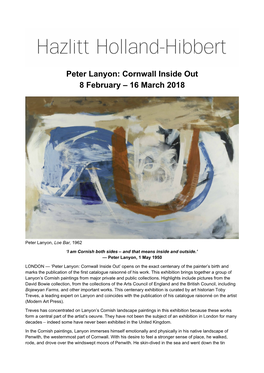 Peter Lanyon: Cornwall Inside out 8 February – 16 March 2018