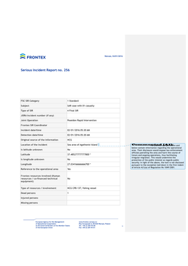 Serious Incident Reports