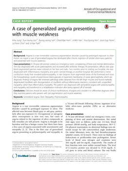 A Case of Generalized Argyria Presenting with Muscle Weakness