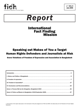 Human Rights Defenders and Journalists at Risk (