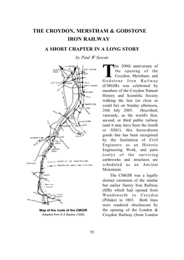 The Croydon, Merstham & Godstone Iron Railway