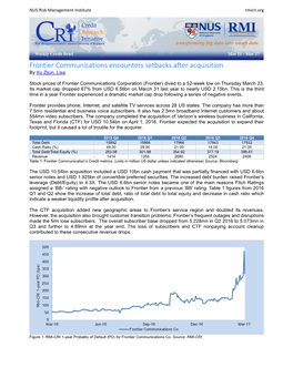 Frontier Communications Encounters Setbacks After Acquisition by Xu Zijun, Lisa