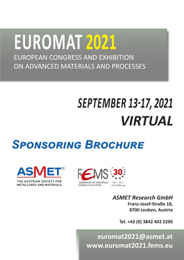 SEPTEMBER 13-17, 2021 VIRTUAL Sponsoring Brochure