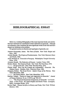 Bibliographical Essay