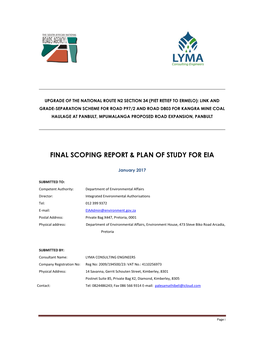 Final Scoping Report & Plan of Study For