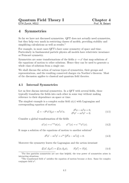 Quantum Field Theory I, Chapter 4