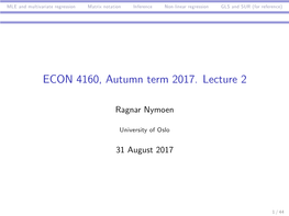 ECON 4160, Autumn Term 2017. Lecture 2