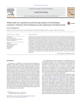 Urban Land-Use Regulations and Housing Markets in Developing