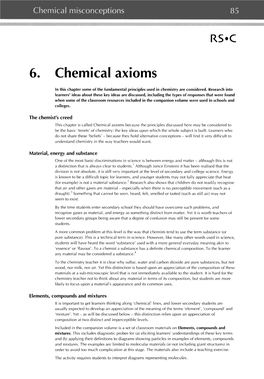 6. Chemical Axioms