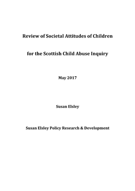 Review of Societal Attitudes of Children for the Scottish Child