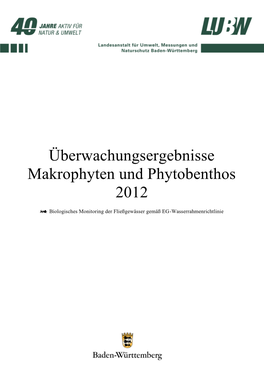 Überwachungsergebnisse Makrophyten Und Phytobenthos 2012
