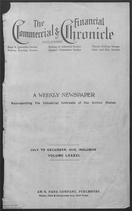July to December, 1910, Inclusive Volume Lxxxxi