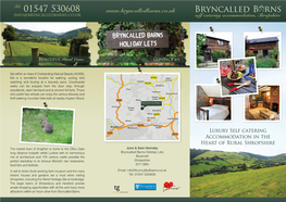 Tel: 01547 530608 Rns Bryncalled B