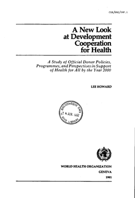 A New Look at Development Cooperation for Health