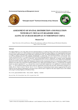 Assessment of Spatial Distribution and Pollution with Heavy Metals in Roadside Soils Along Xi’An-Baoji Highway in Northwest China