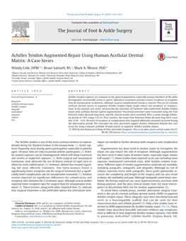 Achilles Tendon Augmented Repair Using Human Acellular Dermal Matrix: a Case Series