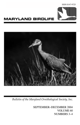 Bulletin of the Maryland Ornithological Society, Inc. SEPTEMBER
