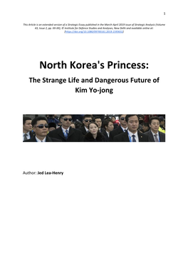 North Korea's Princess: the Strange Life and Dangerous Future of Kim Yo-Jong
