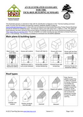 An Illustrated Glossary for the Tick-Box Building Summary