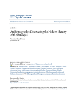 Discovering the Hidden Identity of the Banilejos Yehonatan Elazar-Demota Jmota001@Fiu.Edu