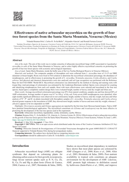 Effectiveness of Native Arbuscular Mycorrhiza on the Growth of Four