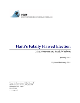 Haiti's Fatally Flawed Election