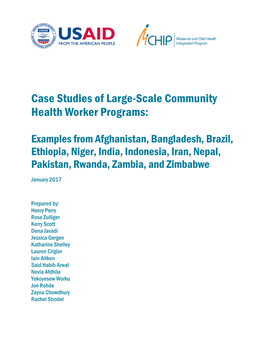 Case Studies of Large-Scale Community Health Worker Programs