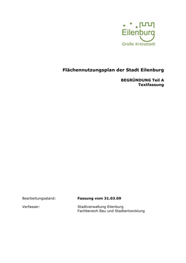 Flächennutzungsplan Der Stadt Eilenburg