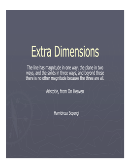 Extra Dimensions