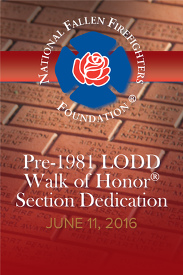 Pre-1981 LODD Walk of Honor® Section Dedication
