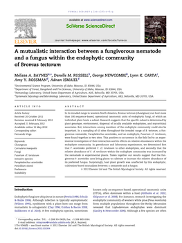 A Mutualistic Interaction Between a Fungivorous Nematode and a Fungus Within the Endophytic Community of Bromus Tectorum