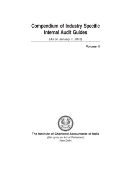 Compendium of Industry Specific Internal Audit Guides (As on January 1, 2015)