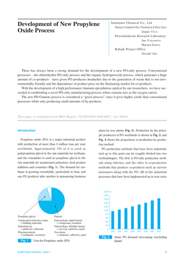 Development of New Propylene Oxide Process