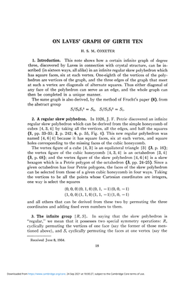 On Laves' Graph of Girth Ten