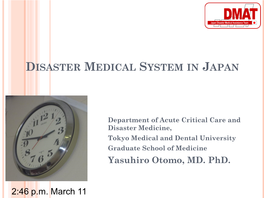 Disaster Medical System in Japan