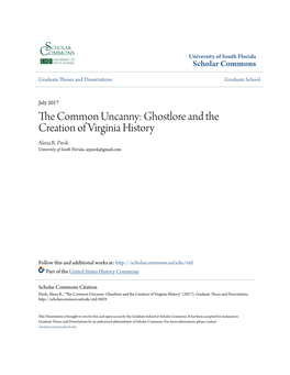 Ghostlore and the Creation of Virginia History Alena R