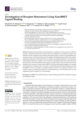 Investigation of Receptor Heteromers Using Nanobret Ligand Binding