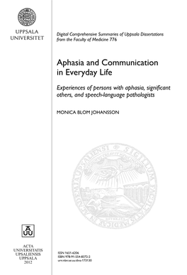 Aphasia and Communication in Everyday Life