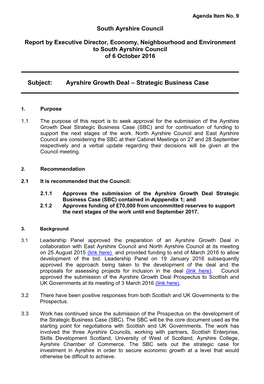 Ayrshire Growth Deal – Strategic Business Case