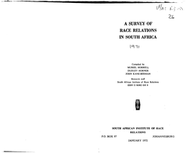 A Survey of Race Relations in South Africa