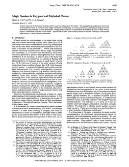 Magic Numbers in Polygonal and Polyhedral Clusters Boon K