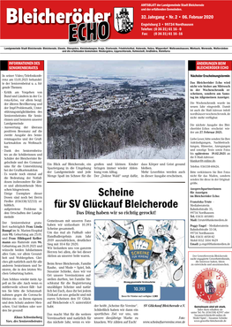 Scheine Für SV Glückauf Bleicherode