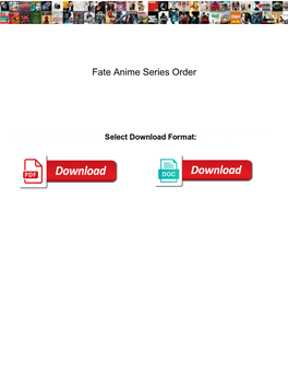 Fate Anime Series Order