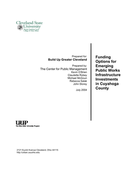 Section I:Projected Infrastructure Investment Levels and Funding