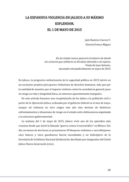 La Expansiva De Violencia En Jalisco a Su Máximo Esplendor