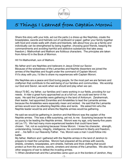 5 Things I Learned from Captain Moroni