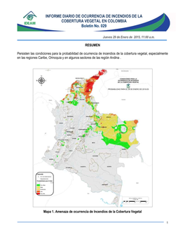 Servicio De Vigilancia Y Pronóstico De La Amenaza