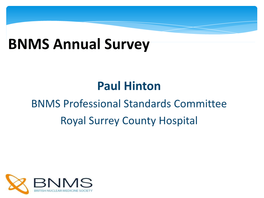 BNMS Annual Survey