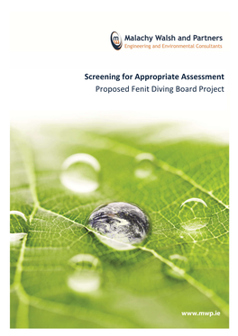 Screening for Appropriate Assessment Proposed Fenit Diving Board Project