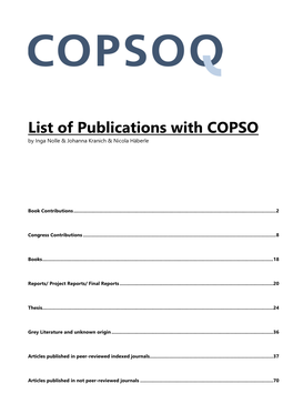 List of COPSOQ Publications